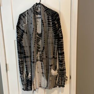 HARD TAIL FOREVER Tie Dye Slimmimg Open Front Cardigan M medium